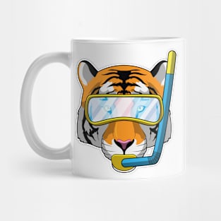 Tiger as Diver with Snorkel Mug